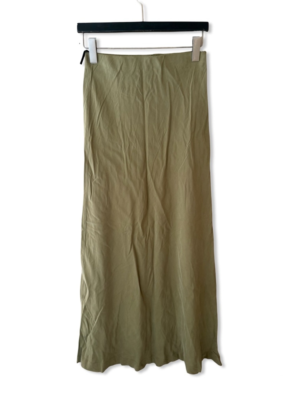 Sovere Atone maxi skirt High-Waist Olive bias cut midi Revolve S - Picture 6 of 7